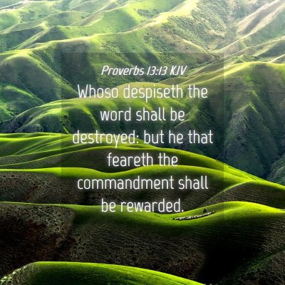 Picture 04 - Proverbs 13:13 KJV - Whoso despiseth the word shall be destroyed: but - Bible Verse Picture