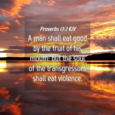 Picture 04 - Proverbs 13:2 KJV - A man shall eat good by the fruit of his mouth: - Bible Verse Picture