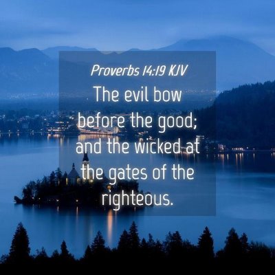 Picture 04 - Proverbs 14:19 KJV - The evil bow before the good; and the wicked at - Bible Verse Picture