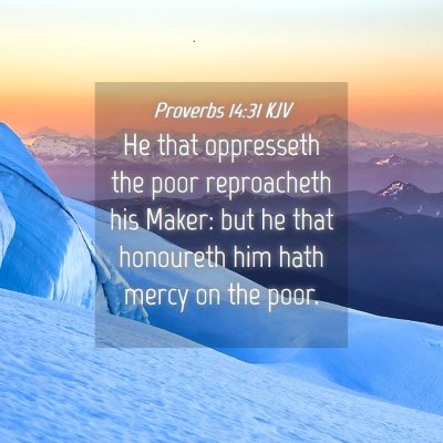 Picture 04 - Proverbs 14:31 KJV - He that oppresseth the poor reproacheth his - Bible Verse Picture