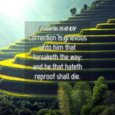 Picture 04 - Proverbs 15:10 KJV - Correction is grievous unto him that forsaketh - Bible Verse Picture
