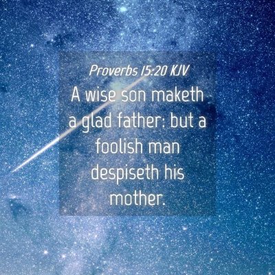 Picture 04 - Proverbs 15:20 KJV - A wise son maketh a glad father: but a foolish - Bible Verse Picture