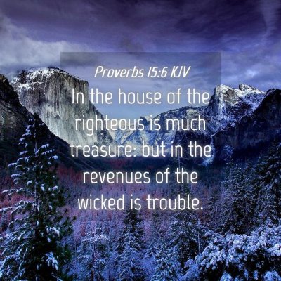 Picture 04 - Proverbs 15:6 KJV - In the house of the righteous is much treasure: - Bible Verse Picture