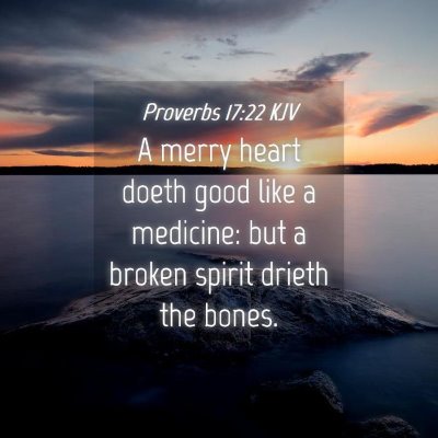 Picture 04 - Proverbs 17:22 KJV - A merry heart doeth good like a medicine: but a - Bible Verse Picture
