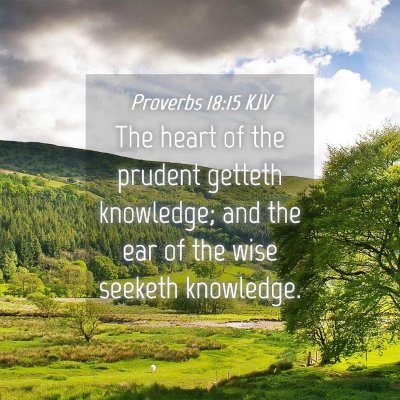 Picture 04 - Proverbs 18:15 KJV - The heart of the prudent getteth knowledge; and - Bible Verse Picture