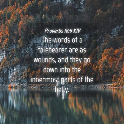 Picture 04 - Proverbs 18:8 KJV - The words of a talebearer are as wounds, and they - Bible Verse Picture