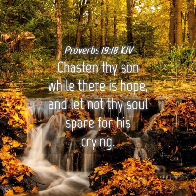 Picture 04 - Proverbs 19:18 KJV - Chasten thy son while there is hope, and let not - Bible Verse Picture