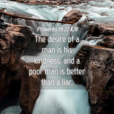 Picture 04 - Proverbs 19:22 KJV - The desire of a man is his kindness: and a poor - Bible Verse Picture