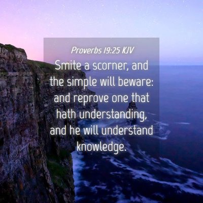 Picture 04 - Proverbs 19:25 KJV - Smite a scorner, and the simple will beware: and - Bible Verse Picture