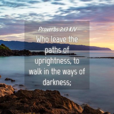Picture 04 - Proverbs 2:13 KJV - Who leave the paths of uprightness, to walk in - Bible Verse Picture