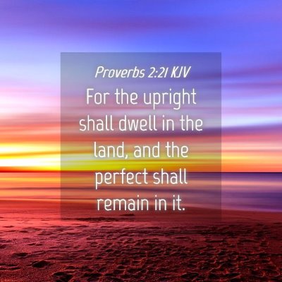 Picture 04 - Proverbs 2:21 KJV - For the upright shall dwell in the land, and the - Bible Verse Picture
