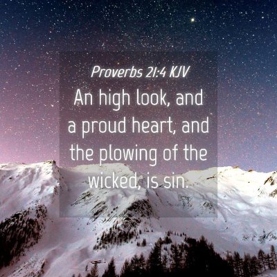 Picture 04 - Proverbs 21:4 KJV - An high look, and a proud heart, and the plowing - Bible Verse Picture