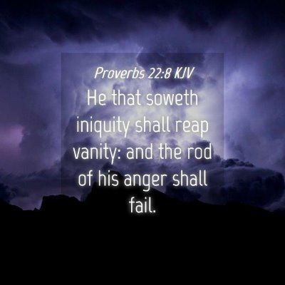 Picture 04 - Proverbs 22:8 KJV - He that soweth iniquity shall reap vanity: and - Bible Verse Picture