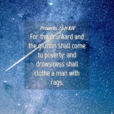 Picture 04 - Proverbs 23:21 KJV - For the drunkard and the glutton shall come to - Bible Verse Picture
