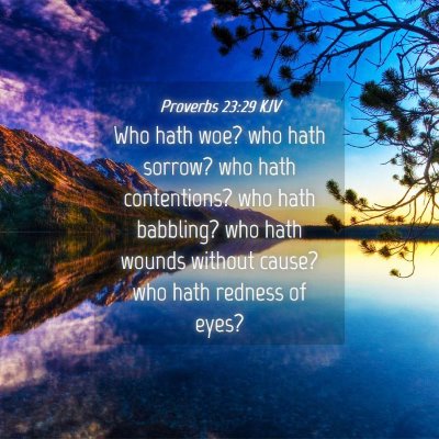 Picture 04 - Proverbs 23:29 KJV - Who hath woe? who hath sorrow? who hath - Bible Verse Picture