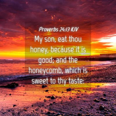 Picture 04 - Proverbs 24:13 KJV - My son, eat thou honey, because it is good; and - Bible Verse Picture