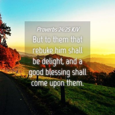 Picture 04 - Proverbs 24:25 KJV - But to them that rebuke him shall be delight, and - Bible Verse Picture