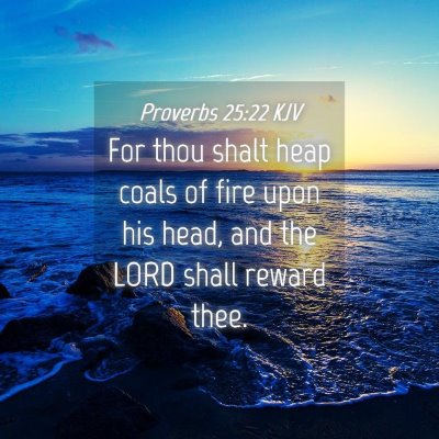 Picture 04 - Proverbs 25:22 KJV - For thou shalt heap coals of fire upon his head, - Bible Verse Picture