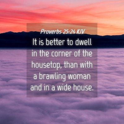 Picture 04 - Proverbs 25:24 KJV - It is better to dwell in the corner of the - Bible Verse Picture