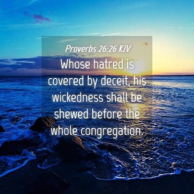 Picture 04 - Proverbs 26:26 KJV - Whose hatred is covered by deceit, his wickedness - Bible Verse Picture