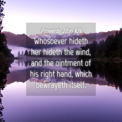 Picture 04 - Proverbs 27:16 KJV - Whosoever hideth her hideth the wind, and the - Bible Verse Picture