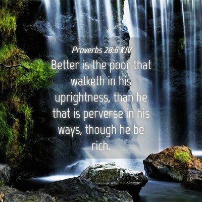 Picture 04 - Proverbs 28:6 KJV - Better is the poor that walketh in his - Bible Verse Picture