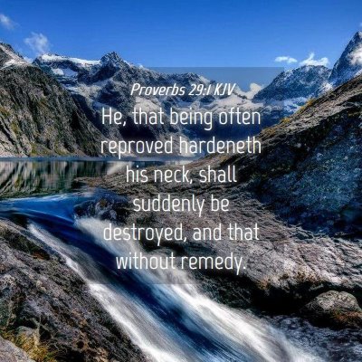 Picture 04 - Proverbs 29:1 KJV - He, that being often reproved hardeneth his neck, - Bible Verse Picture