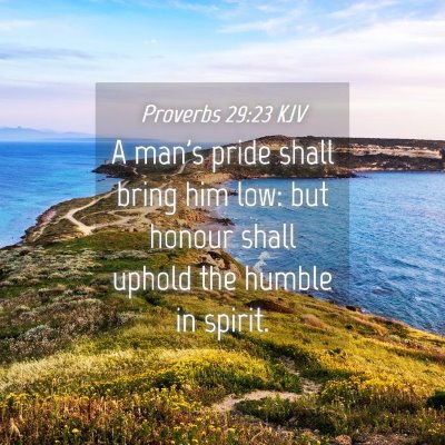 Picture 04 - Proverbs 29:23 KJV - A man's pride shall bring him low: but honour - Bible Verse Picture