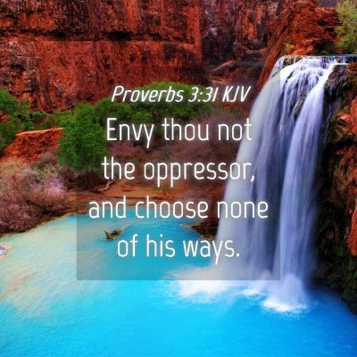 Picture 04 - Proverbs 3:31 KJV - Envy thou not the oppressor, and choose none of - Bible Verse Picture