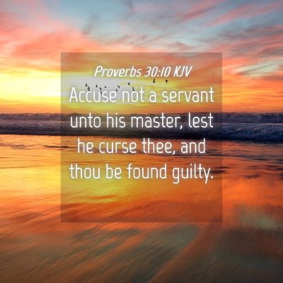 Picture 04 - Proverbs 30:10 KJV - Accuse not a servant unto his master, lest he - Bible Verse Picture