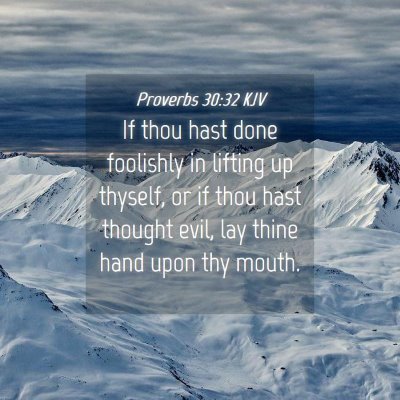 Picture 04 - Proverbs 30:32 KJV - If thou hast done foolishly in lifting up - Bible Verse Picture