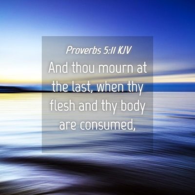 Picture 04 - Proverbs 5:11 KJV - And thou mourn at the last, when thy flesh and - Bible Verse Picture