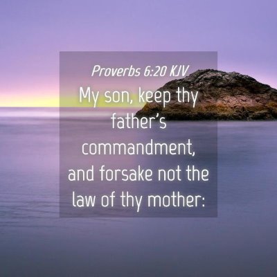 Picture 04 - Proverbs 6:20 KJV - My son, keep thy father's commandment, and - Bible Verse Picture