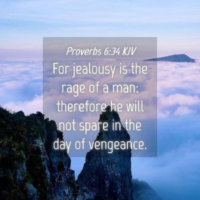 Picture 04 - Proverbs 6:34 KJV - For jealousy is the rage of a man: therefore he - Bible Verse Picture