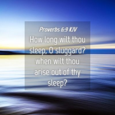 Picture 04 - Proverbs 6:9 KJV - How long wilt thou sleep, O sluggard? when wilt - Bible Verse Picture