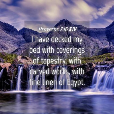 Picture 04 - Proverbs 7:16 KJV - I have decked my bed with coverings of tapestry, - Bible Verse Picture