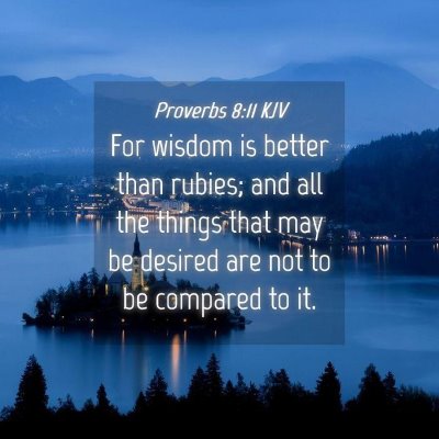 Picture 04 - Proverbs 8:11 KJV - For wisdom is better than rubies; and all the - Bible Verse Picture