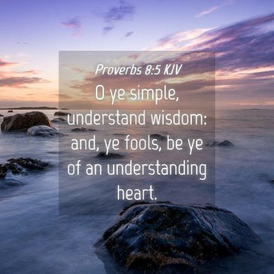 Picture 04 - Proverbs 8:5 KJV - O ye simple, understand wisdom: and, ye fools, be - Bible Verse Picture