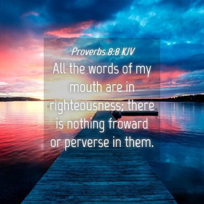 Picture 04 - Proverbs 8:8 KJV - All the words of my mouth are in righteousness; - Bible Verse Picture