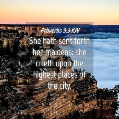Picture 04 - Proverbs 9:3 KJV - She hath sent forth her maidens: she crieth upon - Bible Verse Picture