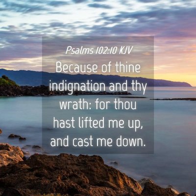 Picture 04 - Psalms 102:10 KJV - Because of thine indignation and thy wrath: for - Bible Verse Picture