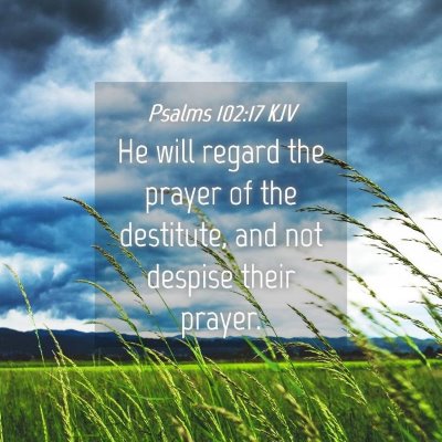 Picture 04 - Psalms 102:17 KJV - He will regard the prayer of the destitute, and - Bible Verse Picture