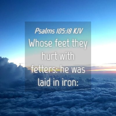 Picture 04 - Psalms 105:18 KJV - Whose feet they hurt with fetters: he was laid in - Bible Verse Picture