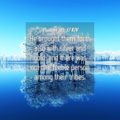 Picture 04 - Psalms 105:37 KJV - He brought them forth also with silver and gold: - Bible Verse Picture
