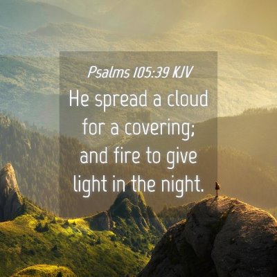 Picture 04 - Psalms 105:39 KJV - He spread a cloud for a covering; and fire to - Bible Verse Picture