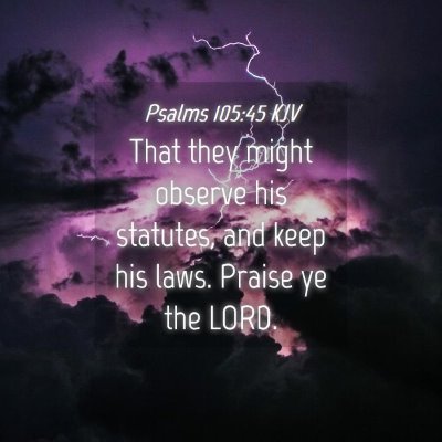 Picture 04 - Psalms 105:45 KJV - That they might observe his statutes, and keep - Bible Verse Picture