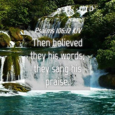 Picture 04 - Psalms 106:12 KJV - Then believed they his words; they sang his - Bible Verse Picture