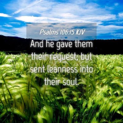 Picture 04 - Psalms 106:15 KJV - And he gave them their request; but sent leanness - Bible Verse Picture