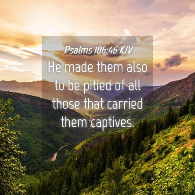 Picture 04 - Psalms 106:46 KJV - He made them also to be pitied of all those that - Bible Verse Picture