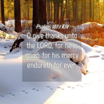 Picture 04 - Psalms 107:1 KJV - O give thanks unto the LORD, for he is good: for - Bible Verse Picture